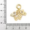 Brass Micro Pave Clear Cubic Zirconia European Dangle Charms KK-K368-30G-3