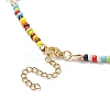 Tortoise Dyed Synthetic Turquoise & Shell Pearl & Glass Seed Beaded Necklace NJEW-TA00054-5