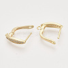 Brass Micro Pave Cubic Zirconia Hoop Earring Findings with Latch Back Closure KK-T048-027G-NF-3