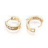 Brass Micro Pave Cubic Zirconia Hoop Earring Finding KK-N261-25G-2