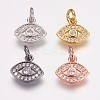 Brass Micro Pave Cubic Zirconia Charms ZIRC-G087-30-1