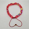 Adjustable Electroplated Faceted Cube Glass Braided Beaded Bracelets for Women Men DM4334-1-1