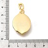 Brass Black Enamel Oval Pendants with Glitter Powder KK-K398-15G-3
