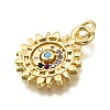 Rack Plating Brass Micro Pave Cubic Zirconia Pendants KK-K401-51G-02-2
