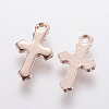 304 Stainless Steel Tiny Cross Charms STAS-F201-01RG-2