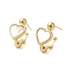 Shell Heart Stud Earrings EJEW-K287-01G-11-1