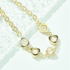 Brass Micro Pave Clear Cubic Zirconia Charm Bracelets for Women BJEW-C083-09G-3