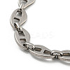 304 Stainless Steel Leaf Link Chains Bracelets for Men & Women BJEW-D042-15P-2