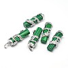 Column with Dragon Platinum Plated Brass Natural Malachite Pendants G-F228-23M-RS-1