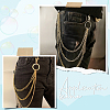 1Pc Alloy Twisted Chain 3 Layered Chain Belts for Women Men AJEW-CY0002-25G-5