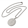 Non-Tarnish Oval 201 Stainless Steel Ankh Cross Eye Of Horus Egypt Religion Pendant Necklaces for Women and Men NJEW-F324-05P-2