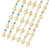 3Pcs 3 Styles Ocean Synthetic Turquoise & Natural Flower Amazonite & Synthetic Turquoise & 304 Stainless Steel Teardrop Handmade Beads Chains AJEW-JB01655-02-1