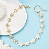 304 Stainless Steel & Synthetic Turquoise Link  Necklaces for Women NJEW-JN06013-1