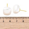 Square Brass & Plastic Stud Earrings for Women EJEW-G425-01G-02-5