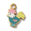 304 Stainless Steel Enamel Pendants STAS-G374-01G-10-1