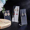 3Pcs 3 Styles Transparent Acrylic Earring Display Stands Set EDIS-WH0006-41-5