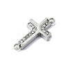 304 Stainless Steel Crystal Rhinestone Connector Charms STAS-Z065-02P-03-2