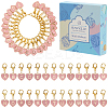 26Pcs Heart with Letter A~Z Alloy Enamel Charm Locking Stitch Marker HJEW-SC00138-1
