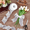 5 Yards Organza Plastic Ribbon with Plastic Pearl Edged OCOR-WH0101-185A-4