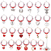 Valentine's Day Theme Alloy Enamel & 304 Stainless Steel & Plastic Wine Glass Charms AJEW-AB00080-1