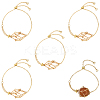 5Pcs Adjustable Braided Brass Macrame Pouch Cable Chain Slider Bracelet Making BJEW-BBC0001-17A-1
