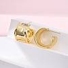 Brass C-Shaped Stud Earrings EJEW-R025-37G-5