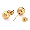 Ion Plating(IP) Textured Round Bead 304 Stainless Steel Stud Earring Findings LS-X-EJEW-O104-01G-3