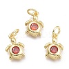 Brass Micro Pave Cubic Zirconia Pendants KK-P187-12A-G-1