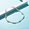 Natural Rose Quartz Chip Beaded Necklace for Girl Women NJEW-TA00016-02-2
