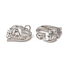 Brass Micro Pave Cubic Zirconia Bird Pendants KK-E068-VB009-3