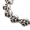 304 Stainless Steel Skull Link Chain Bracelets BJEW-E094-09AS-2