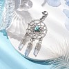 Alloy Woven Net/Web with Synthetic Turquoise Pendants Decorations HJEW-TA00194-02-2