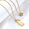304 Stainless Steel Rolo Chain Pendant Necklaces NJEW-S444-01G-06-4
