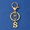 304 Stainless Steel Initial Letter Charm Keychains KEYC-YW00005-19-1