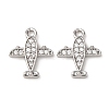 Brass Micro Pave Clear Cubic Zirconia Charms ZIRC-L105-15P-1