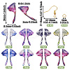 DIY Brass & Epoxy Resin Butterfly Wing Dangle Earring Jewelry Kits DIY-TA0010-65A-4