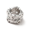 Brass Micro Pave Cubic Zirconia European Beads KK-M233-33P-1