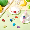 8Pcs 8 Styles Handmade Lampwork Grapes Connector Charms PALLOY-TAC0156-7