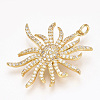 Brass Micro Pave Cubic Zirconia Pendants ZIRC-T004-21G-2