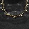 304 Stainless Steel Twisted Chain Necklaces with Star Charm Tassel NJEW-R023-07G-3