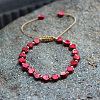 Bohemian Dyed Natural Imperial Jasper Heart Bead Braided Bead Bracelets for Women FS-WG782CA-06-1
