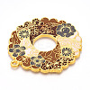 Rack Plating Alloy Enamel Big Pendants ENAM-N056-394B-G-2