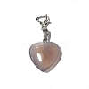 Natural Grey Agate Pendant Decorations PALLOY-PH01402-11-1