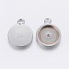 Tarnish Resistant 201 Stainless Steel Pendant Cabochon Settings LS-STAS-P198-17-12mm-1
