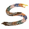 Natural Tiger Eye & Green Spot Jasper & Red Aventurine & Blue Spot Jasper & Dalmatian Jasper & Red Netstone & Picture Jasper Beads Strands G-Z135-C06-2x4mm-3