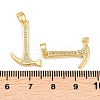 Brass Micro Pave Clear Cubic Zirconia Pendants KK-G549-16B-G-3
