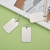 Tarnish Resistant Rectangle Tag Pendants LS-STAS-H061-04-5