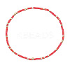 Minimalist Glass Seed Beads & Brass Beads Stretch Bracelets for Women BC0195-2-1