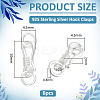 6Pcs Sterling Silver S-Hook Clasps FIND-PH0060-31-2