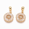 Brass Micro Pave Clear Cubic Zirconia European Dangle Charms OPDL-L016-01G-1